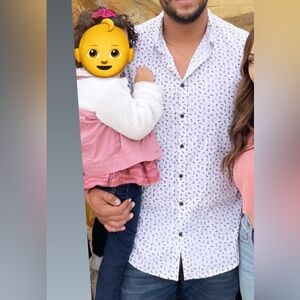 Men’s fitted Button up down casual XXL